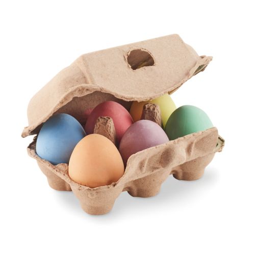 Box with 6 chalk eggs - Image 1